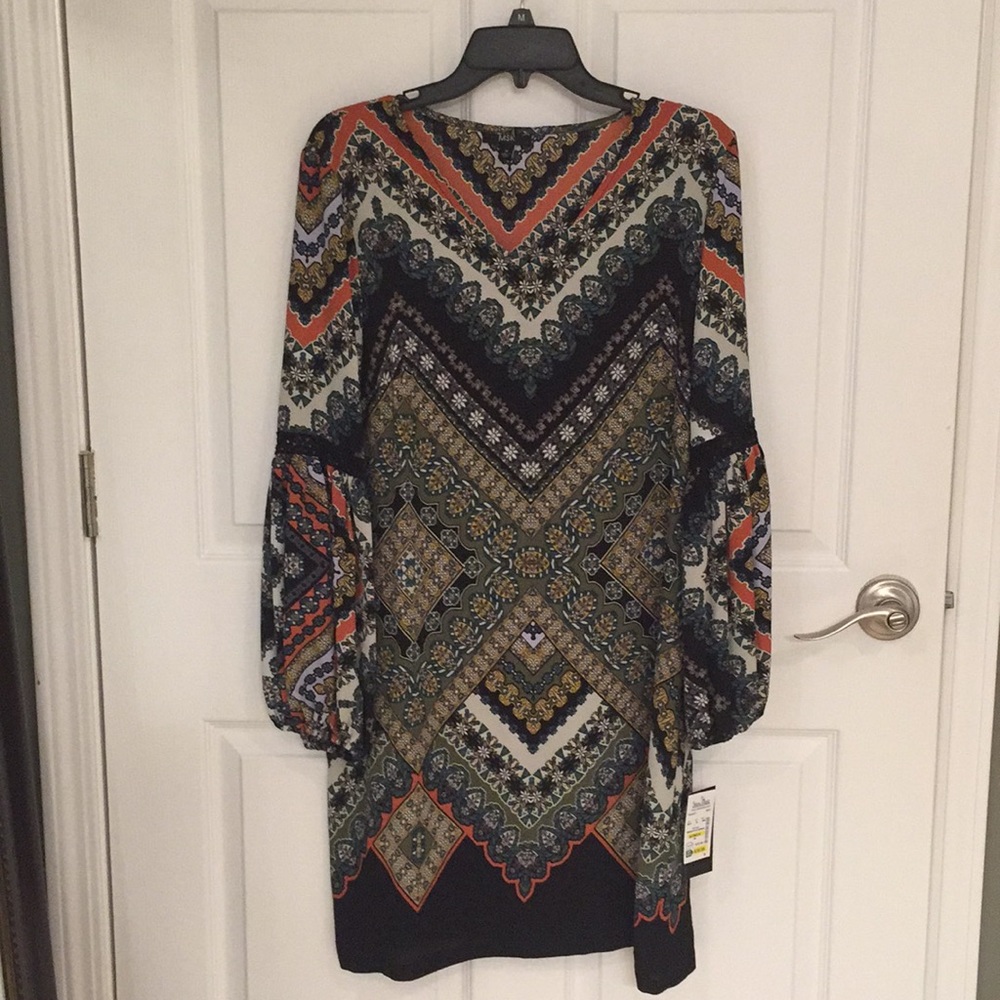 MSK Multicolor Patterned Midi Dress